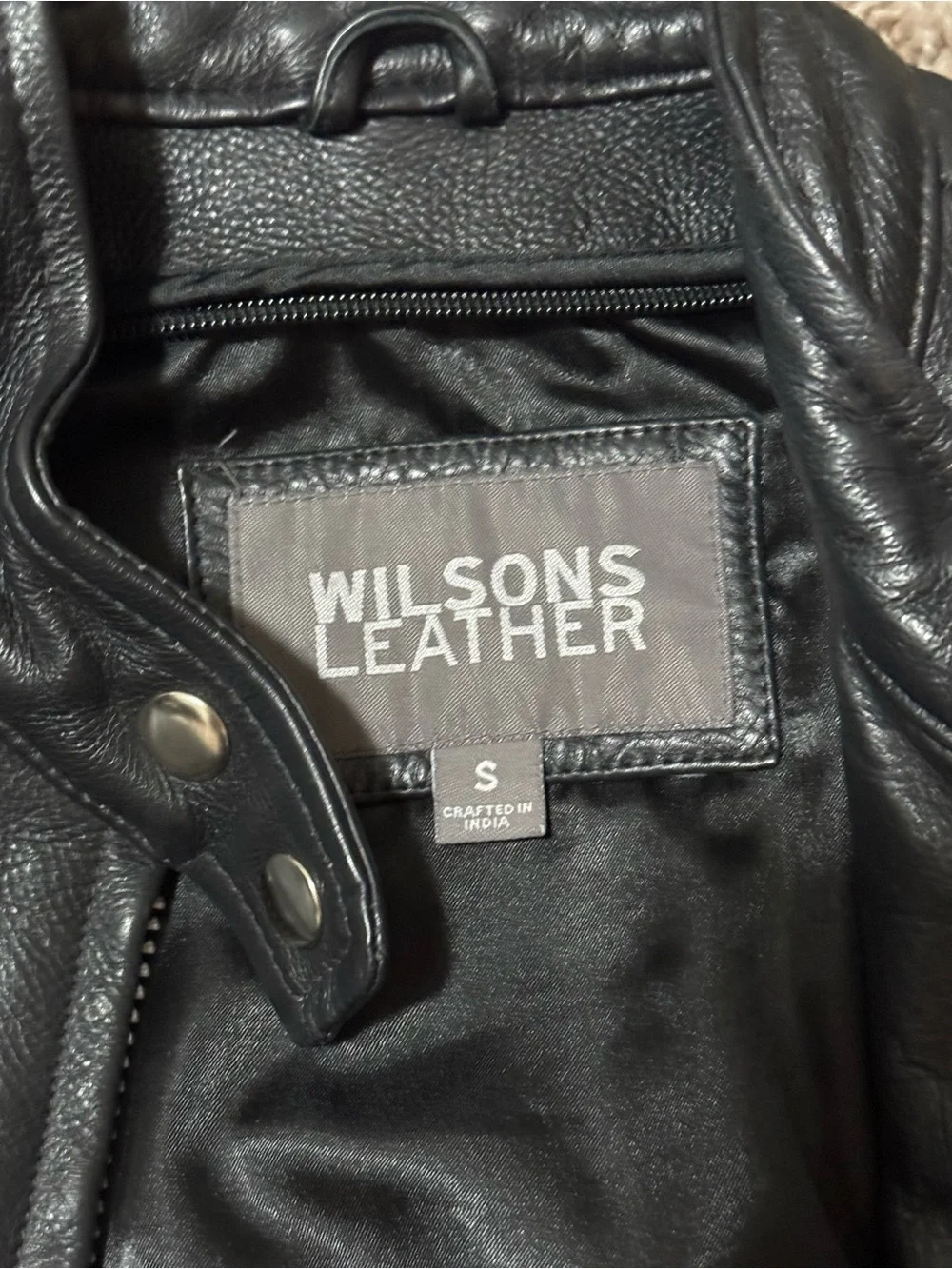 Wilsons Leather Black Classic Moto Leather Jacket